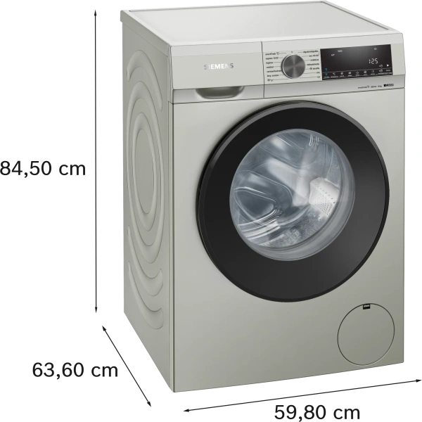 Lavadora Siemens WG56G2ZXES iQ500 de carga frontal 10 kg 1600 r.p.m., Acero antihuellas - Imagen 2