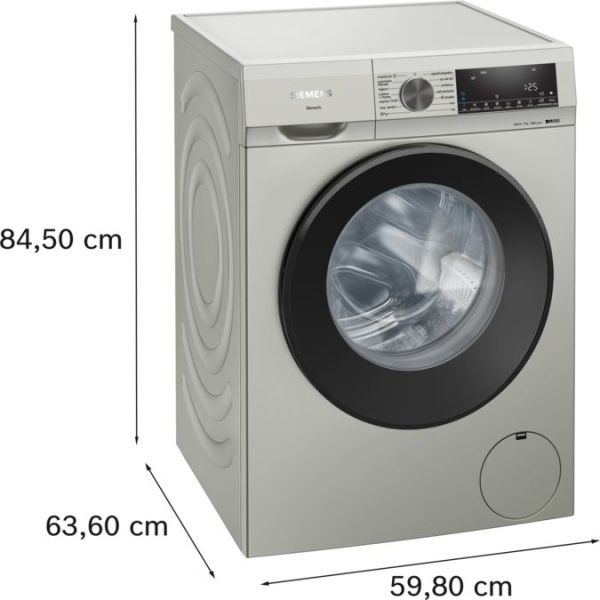Lavadora Siemens WG44G2FAES iQ500 de carga frontal 9 kg 1400 r.p.m., Acero antihuellas - Imagen 2