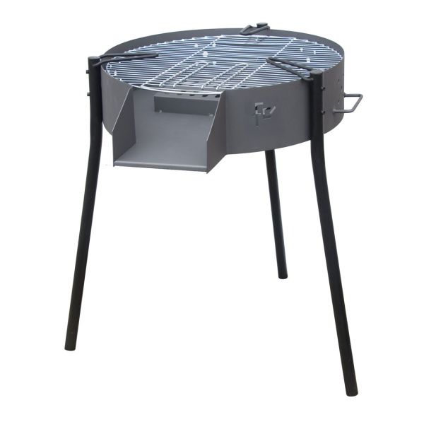 Barbacoa redonda con soportes 600 mm para leña y carbón Flores Cortés