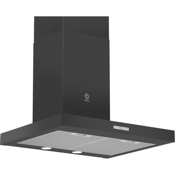 Campana decorativa de pared box Balay 3BC065MN,  60 cm, Negro