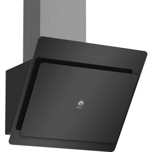 Campana decorativa de pared inclinada Balay 3BC567GN, 60 cm, Cristal negro