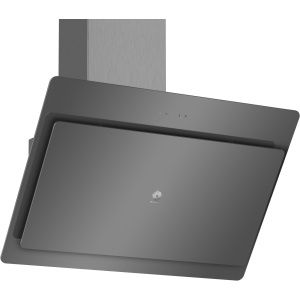 Campana decorativa de pared inclinada Balay 3BC587GG, 80 cm, Cristal gris antracita