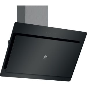 Campana decorativa de pared inclinada Balay 3BC587GN.  80 cm, Cristal negro