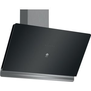 Campana decorativa de pared inclinada Balay 3BC598GN, 90 cm, Cristal negro