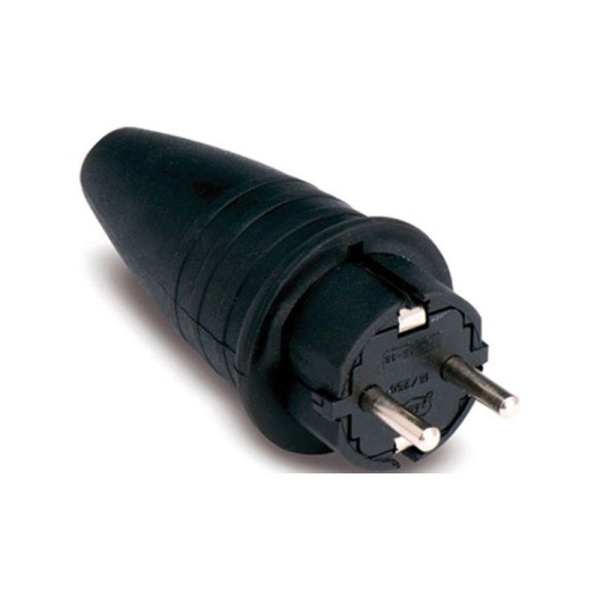Clavija goma industrial negra