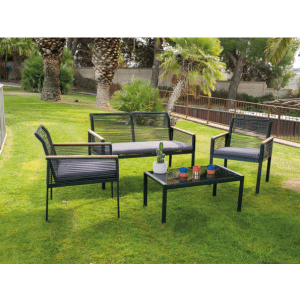 Conjunto Jardín acero/ratán sintético 4 pzas- Seychelles