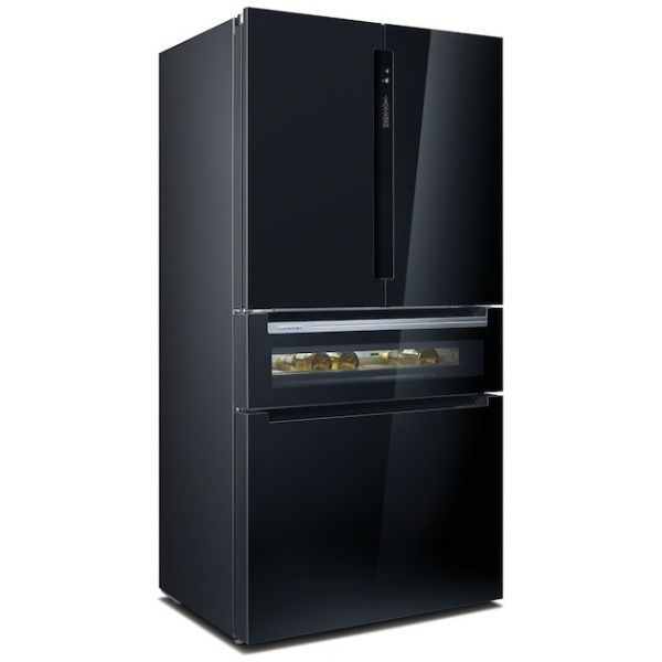 Frigorífico Siemens  iQ700 KF96RSBEA , French Door con puertas de cristal, 183 x 90.6 cm, Negro