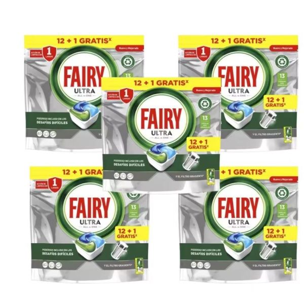 PACK 5 Cápsulas Fairy lavavajillas Platinum Original 12+1