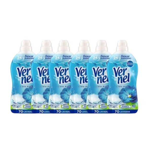 PACK 6 Suavizante Vernel Concentrado Cielo Azul (70 lavados)