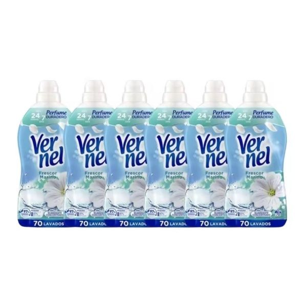 PACK 6 Suavizante Vernel Concentrado Frescor Marino (70 lavados)