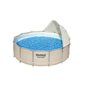 Piscina tubular redonda Rattan con techo lateral- Bestway