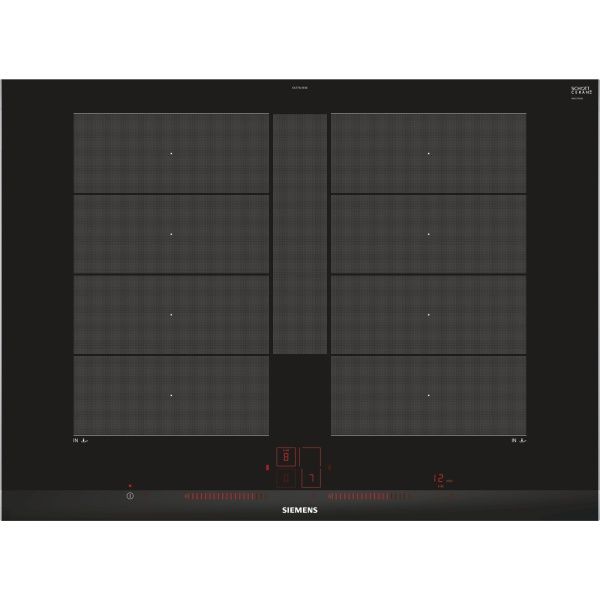 Placa inducción Siemens IQ700 EX775LYE4E , 70 cm, Negro, con perfiles