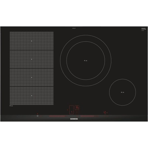 Placa inducción Siemens iQ700 EX875LEC1E ,80 cm, Negro, con perfiles