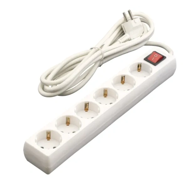 Base 6 tomas cable (1,5m) 3x1 + interruptor