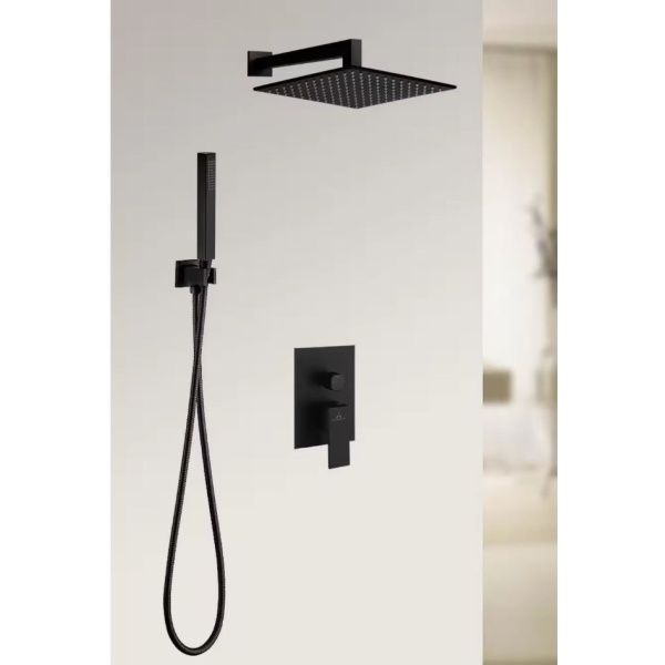 Set ducha empotrado monomando Aquassent LEON , Negro