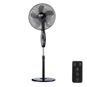 VENTILADOR DE PIE CON MANDO A DISTANCIA/NEGRO/POTENCIA 60W -EDM