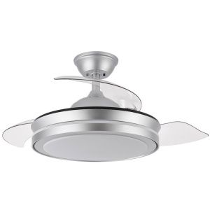 Ventilador techo aspas desplegables Esparta Plata 72w