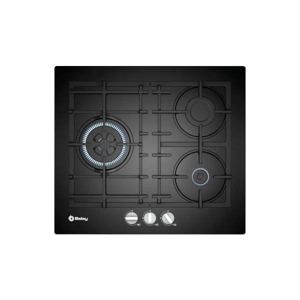 Placa de gas Balay 3ETG563HB , 60 cm , Cristal templado Negro