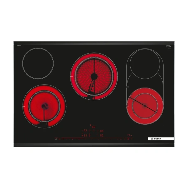 Placa vitrocerámica Bosch PKM875DP1D , 80 cm , Negro , con perfiles