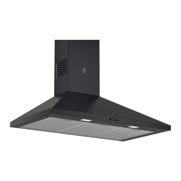 Campana decorativa de pared piramidal Balay 3BC696MN, 90 cm, Negro