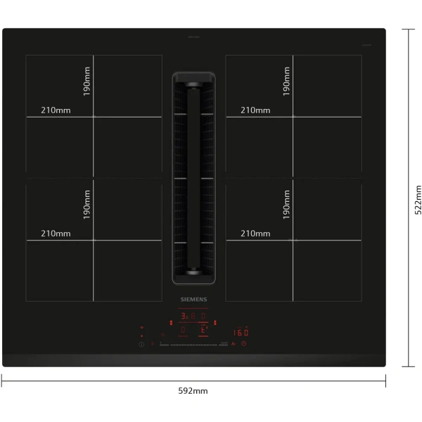 Placa de inducción Siemens extractor integrado 60cm ED631HQ26E - Imagen 5