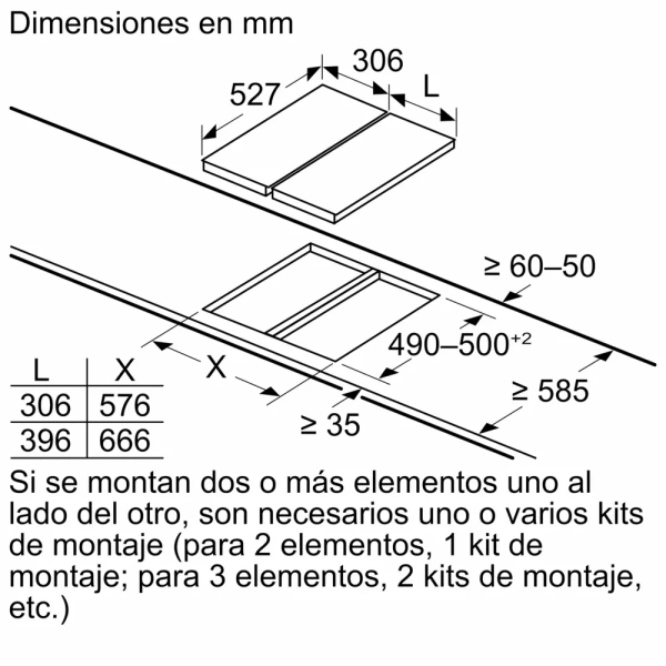 Bosch-Placa dominó, inducción, 30 cm, con perfiles,Serie 6, PXX375FB1E - Imagen 4