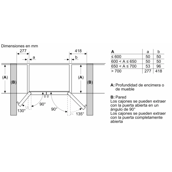 Bosch-Frigorífico americano, 178.7 x 90.8 cm, Acero antihuellas, Total NoFrost,Serie 6, KAD93AIEP - Imagen 2