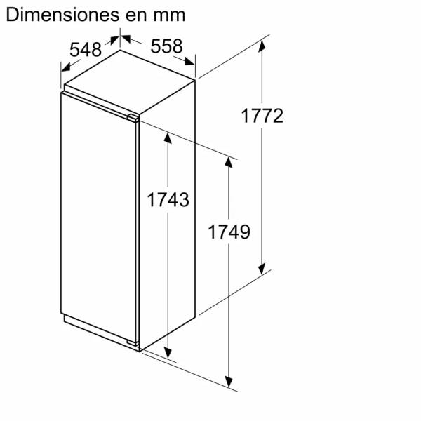 Bosch-Frigorífico integrable, 177.2 x 55.8 cm, Cierre SoftClose con puerta fija,Serie 6, KIR81ADD0 - Imagen 3