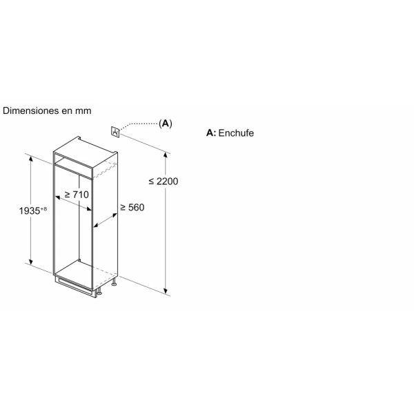 Bosch- Frigorífico combi integrable, 193.5 x 70.8 cm, Puerta fija,Serie 4,KBN96VFE0 - Imagen 3