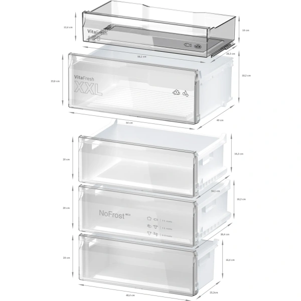 Bosch-Frigorífico combinado de libre instalación, 203 x 70 cm, Acero antracita, Green Collection, Total NoFrost,Serie 4, KGN49OCAF - Imagen 5