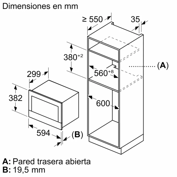 Bosch-Microondas integrable, Negro,Serie 8, BFL7221B1 - Imagen 3