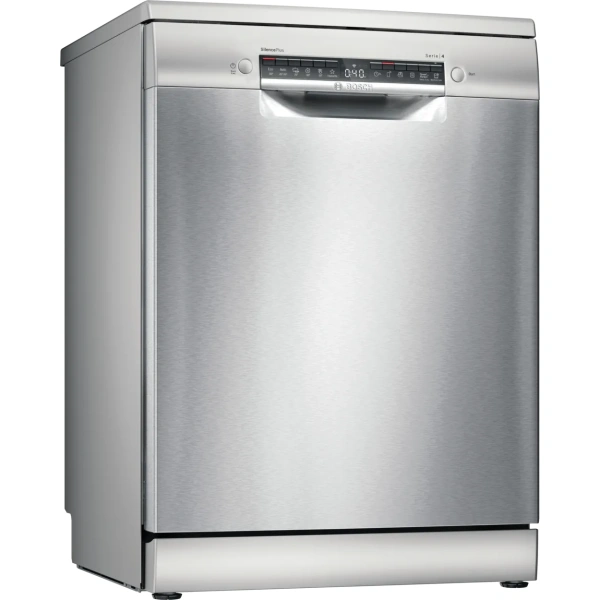 Bosch- Lavavajillas de libre instalación, 60 cm, Acero antihuellas,Serie 4,SMS4EKI06E