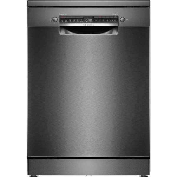 Bosch- Lavavajillas de libre instalación, 60 cm, Acero negro antihuellas,Serie 4,SMS4EMC06E