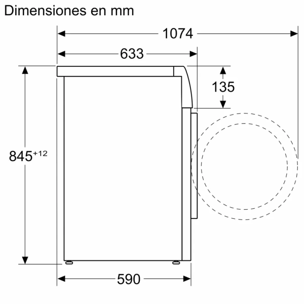 Bosch-Lavadora de carga frontal, 10 kg, 1600 r.p.m., Blanco,Serie 6, WGH256A0ES - Imagen 3