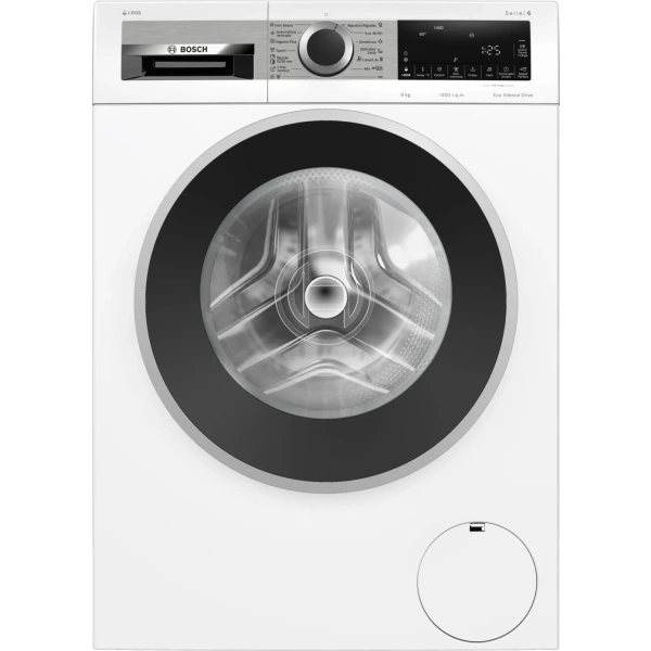 Bosch-Lavadora de carga frontal, 9 kg, 1400 r.p.m., Blanco,Serie 6, WGG244F1ES