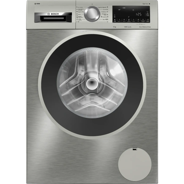 Bosch-Lavadora de carga frontal, 9 kg, 1400 r.p.m., Acero inoxidable,Serie 6, WGG244FAES