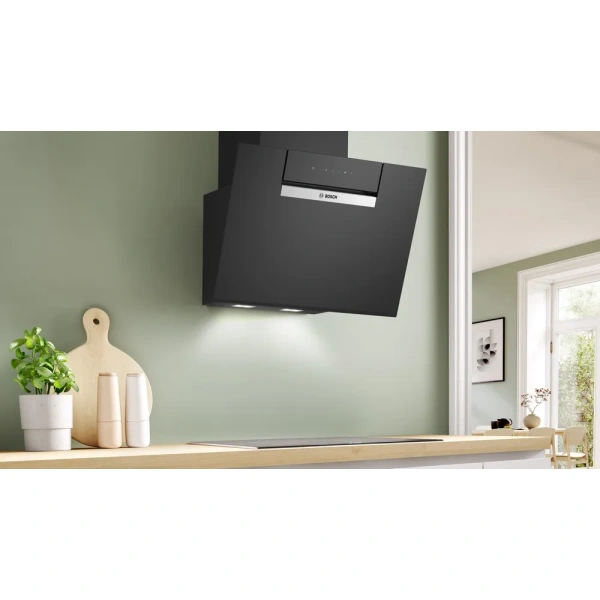 Bosch-Campana decorativa de pared, 60 cm, Cristal negro, Negro,Serie 4, DWK67FN60 - Imagen 12