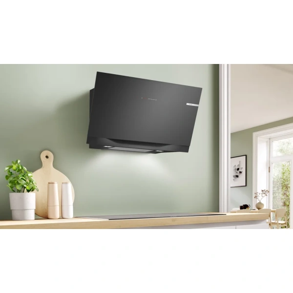 Bosch- Campana decorativa de pared, 90 cm, Cristal negro, Negro,Serie 8,DWK91LT60 - Imagen 13