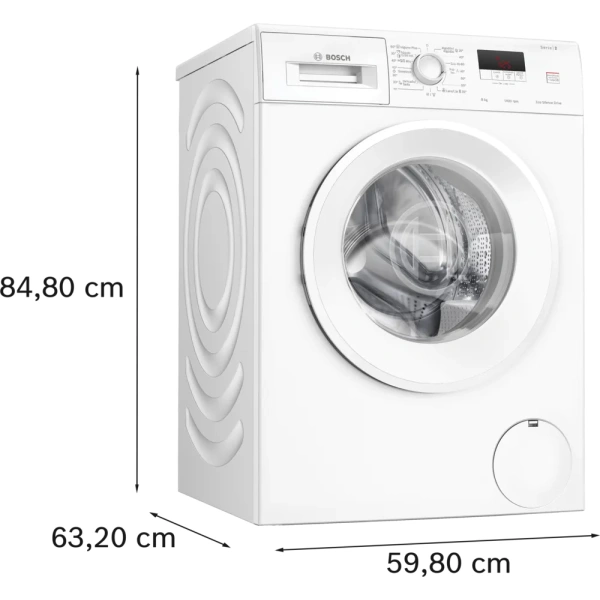 Bosch-Lavadora de carga frontal, 8 kg, 1400 r.p.m., Blanco,Serie 2, WGE03400EP - Imagen 8