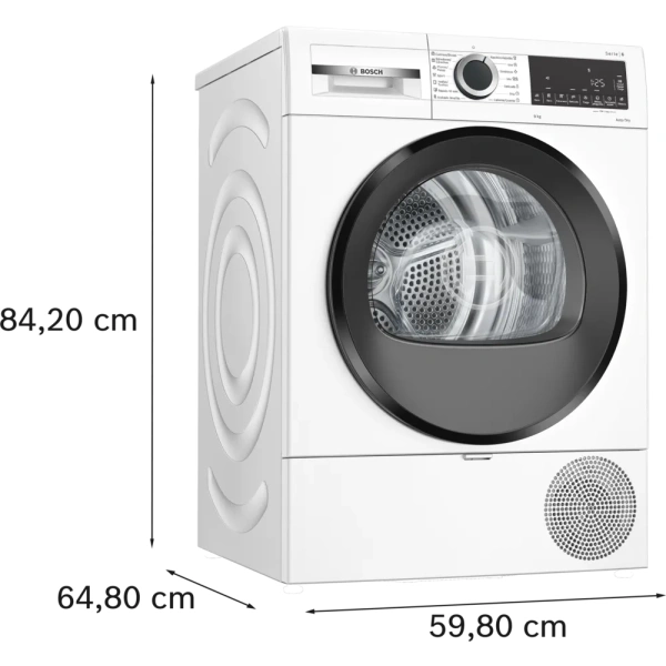 Bosch-Secadora con bomba de calor, 9 kg, Blanco,Serie 6, WQG24200ES - Imagen 8