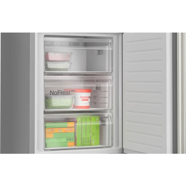 Bosch-Frigorífico combinado de libre instalación, 203 x 60 cm, Acero antihuellas, Total NoFrost,Serie 4, KGN392I1F - Imagen 6