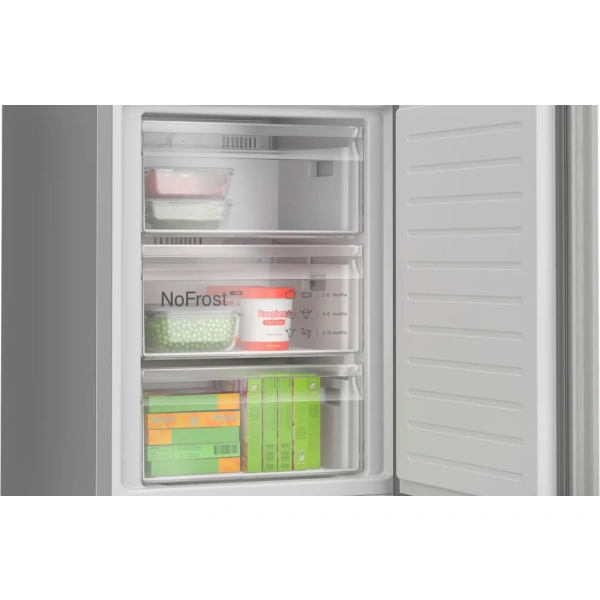 Bosch-Frigorífico combinado de libre instalación, 203 x 60 cm, Acero mate antihuellas, Total NoFrost,Serie 4, KGN392LAG - Imagen 6
