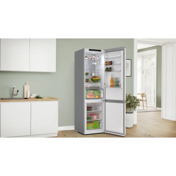Bosch-Frigorífico combinado de libre instalación, 203 x 60 cm, Acero antihuellas, Total NoFrost,Serie 4, KGN392I1F - Imagen 8