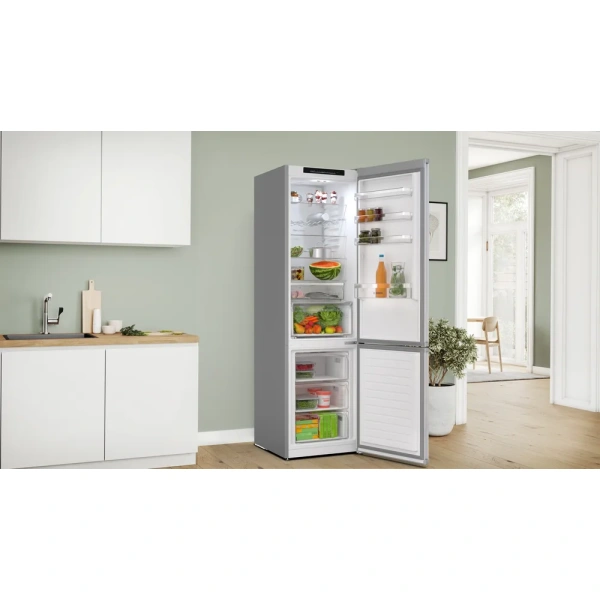 Bosch-Frigorífico combinado de libre instalación, 203 x 60 cm, Acero mate antihuellas, Total NoFrost,Serie 4, KGN392LAG - Imagen 8
