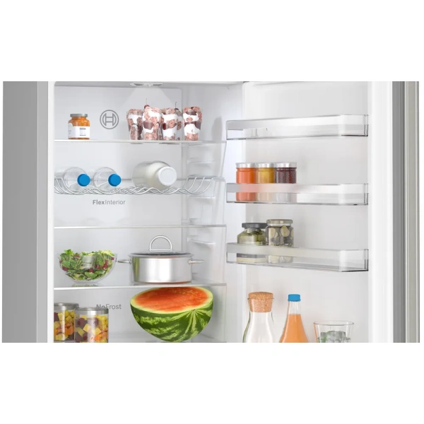 Bosch- Frigorífico combinado de libre instalación, 203 x 60 cm, Acero antihuellas, Total NoFrost,Serie 4,KGN392ICF - Imagen 5