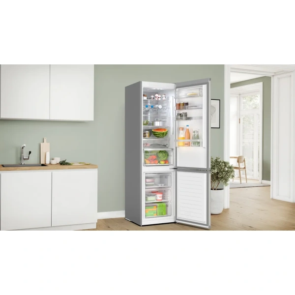 Bosch- Frigorífico combinado de libre instalación, 203 x 60 cm, Acero antihuellas, Total NoFrost,Serie 6,KGN394ICF - Imagen 5
