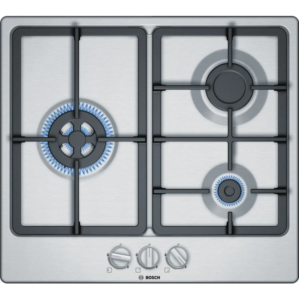 Bosch- Placa de gas, 60 cm, Acero,Serie 4,PGC6B5B90