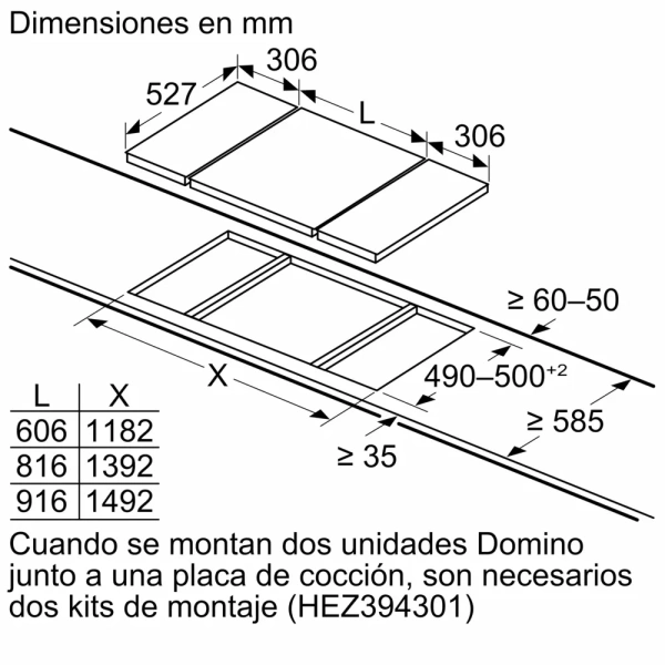 Bosch-Placa dominó, Inducción, 30 cm, con perfiles,Serie 6, PIB375FB1E - Imagen 4