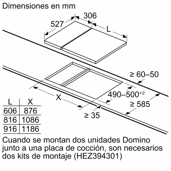 Bosch-Placa dominó, inducción, 30 cm, con perfiles,Serie 6, PXX375FB1E - Imagen 5