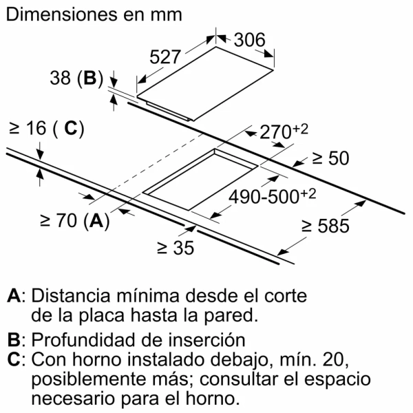Bosch-Placa dominó, 30 cm, con perfiles,Serie 6, PKF375FP2E - Imagen 6